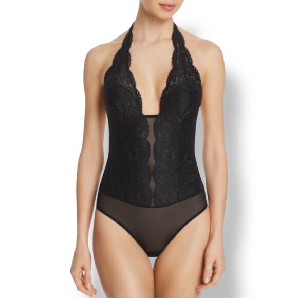 NWT b.tempt'd by Wacoal Ciao Bella Thong Bodysuit Women's S Black - Picture 1 of 11
